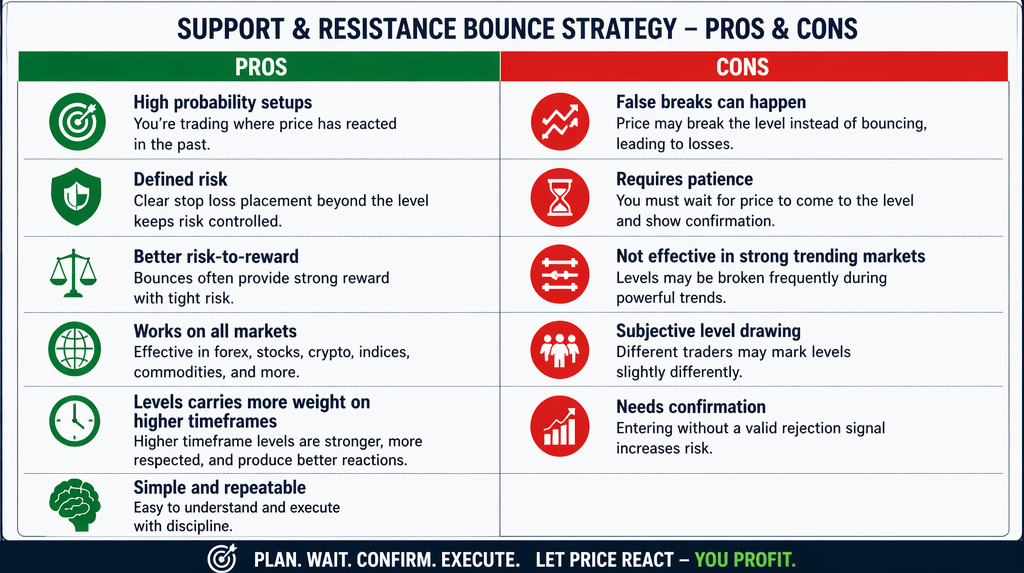 Support and Resistance Bounce Strategy pros and cons